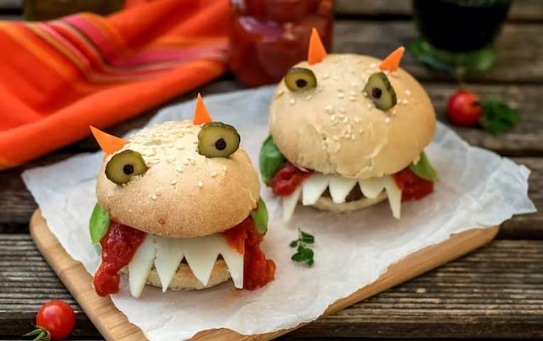 Halloween Recipes Monster Burgers